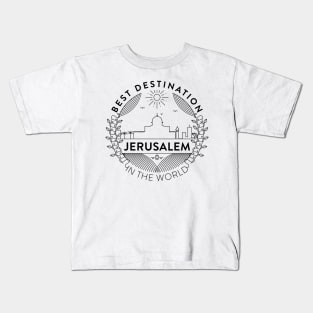 Jerusalem Minimal Badge Design Kids T-Shirt